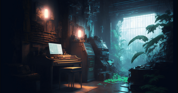 Deep Sleep Music For Meditation, Music Recording Studio, Magical Atmosphere,meditation, Zen, Deep Sleep, Photorealistic, Blade Runner