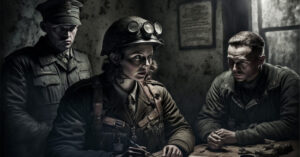 Three Young Soldiers Are Searching For A Clue In A Basement. They Are On A Secret Mission For Agent Askeladden, A Serious Game Experience At Fredrikstad Museum In Norway.