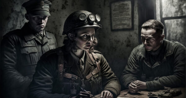 Three Young Soldiers Are Searching For A Clue In A Basement. They Are On A Secret Mission For Agent Askeladden, A Serious Game Experience At Fredrikstad Museum In Norway.