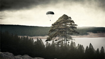 A Parashoot Drop In The Deep Forests Of Norway.